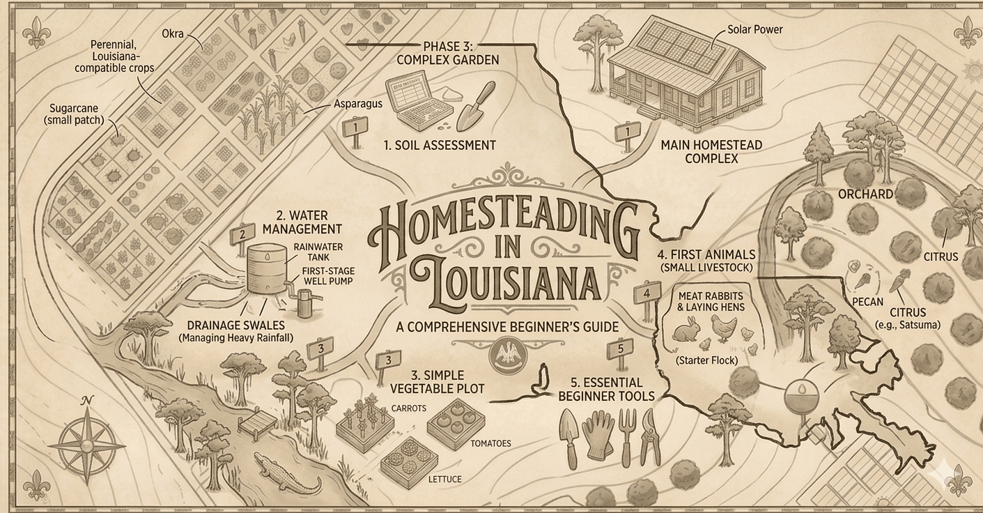 Homesteading in Louisiana: Laws, Land, Climate, and Everything You Need to Know