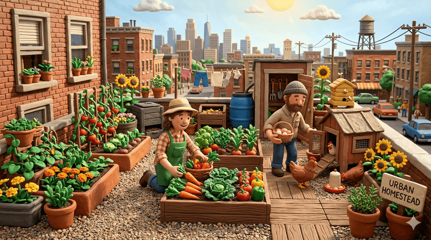 Urban Homesteading: A Practical Guide to Apartment and Small Space Self Sufficiency